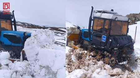 Qubada 3 metr QAR: Yollar belə təmizlənir &ndash; FOTO/VİDEO