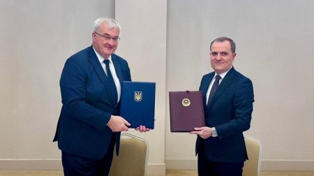 Ceyhun Bayramov Qəbələdə ukraynalı həmkarı ilə - FOTO