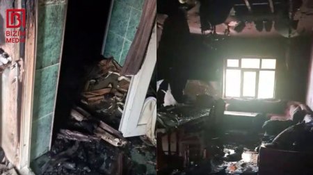 Tanınmış həkimin evi yanaraq külə döndü &ndash; VİDEO
