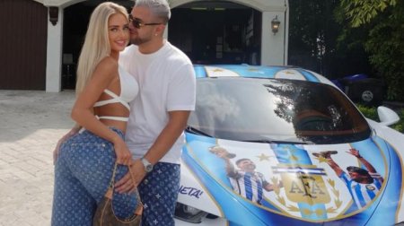 "Bugatti&rdquo;nin &ldquo;kapot&rdquo;una Messi və Maradonanın şəkillərini yapışdırdı &ndash; FOTO