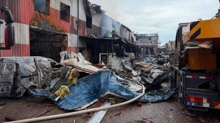 Rusiyanın dron hücumu: ABŞ şirkətinin Kiyevdəki anbarı yararsız hala düşdü