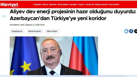 İlham Əliyevin Zəngəzur dəhlizi ilə bağlı fikirləri Türkiyə mediasının diqqət mərkəzindədir - FOTO