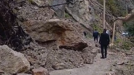 Quba-Xınalıq yolunda növbəti sürüşmə baş verdi &ndash; ÖZƏL - VİDEO