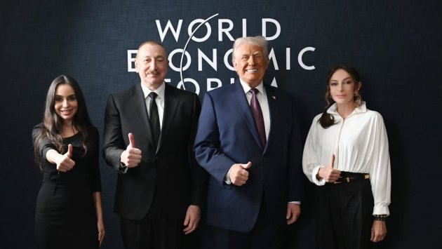 Prezident və ailəsi Davosda Trampla görüşüb - FOTO/VİDEO